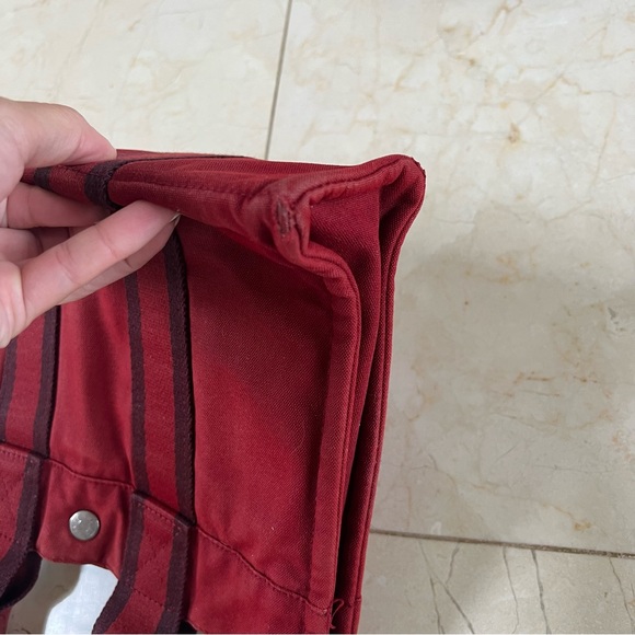Hermes Fourre Tout PM Canvas Red/Orange Tote Bag - Picture 3 of 8